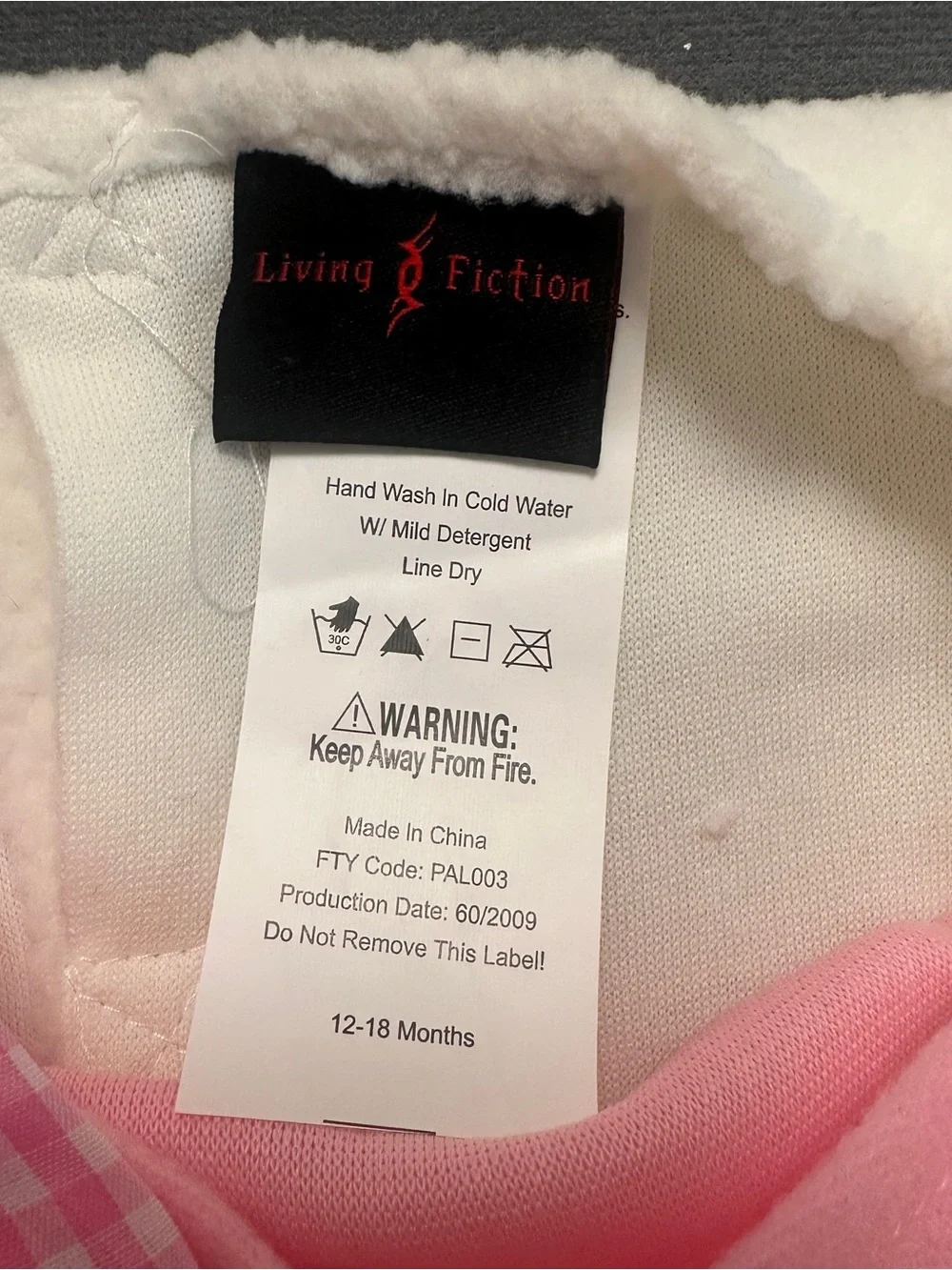 Living Fiction Little Lamb Baby Costume 12-18 Months Fleece Booties Halloween